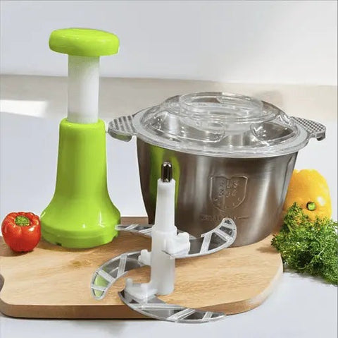 2L Hand Pressing Food Chopper – Stainless Steel Multi-Purpose Cutter