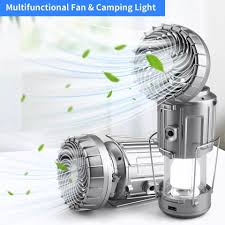 2-in-1 Portable Camping Fan with LED Light